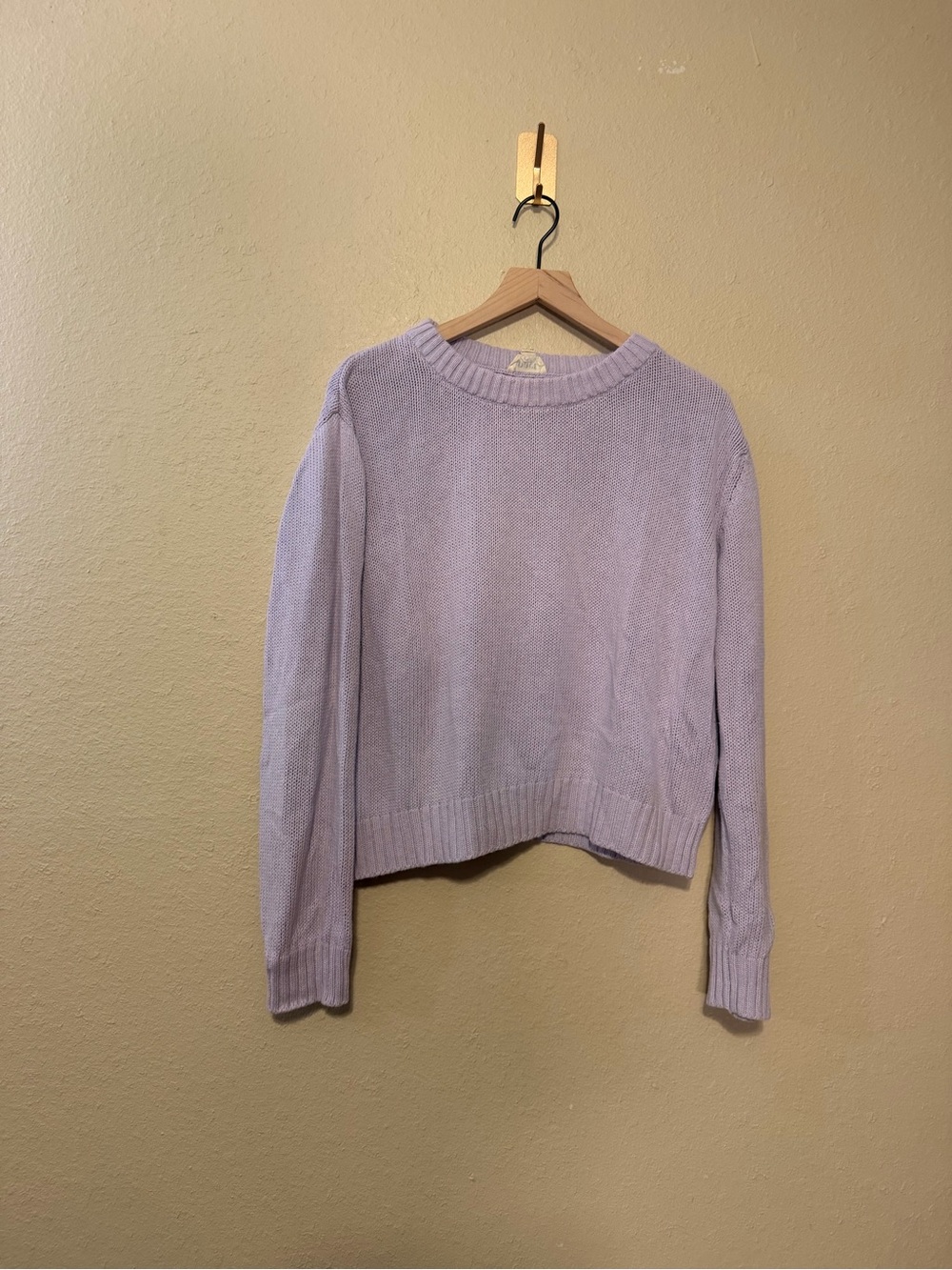 Pact Organic Cotton Crewneck Sweater Cottage Preppy Size Medium Purple